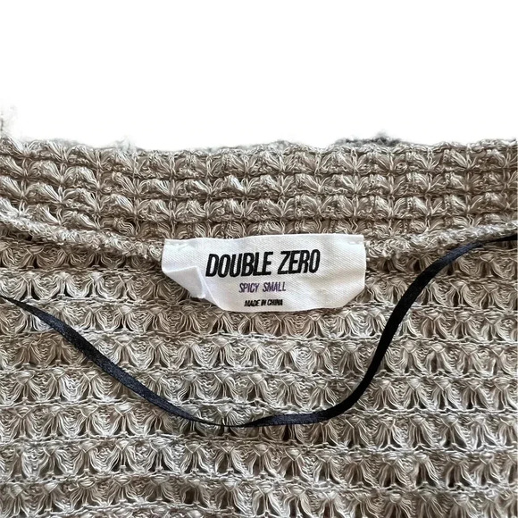 Double Zero Oatmeal Loose Knit Cardigan S - Picture 3 of 3